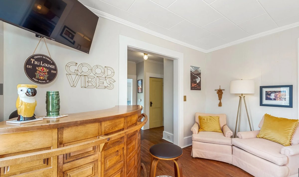 The Groovy Getaway Loft | Mid Century Modern Vacation Rental in Fort Payne, Alabama | Cottages of Mentone | Near Lookout Mountain and Little River Canyon